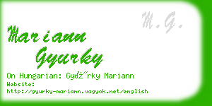 mariann gyurky business card